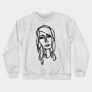 Hand Drawn Kind Girl Portrait Crewneck Sweatshirt